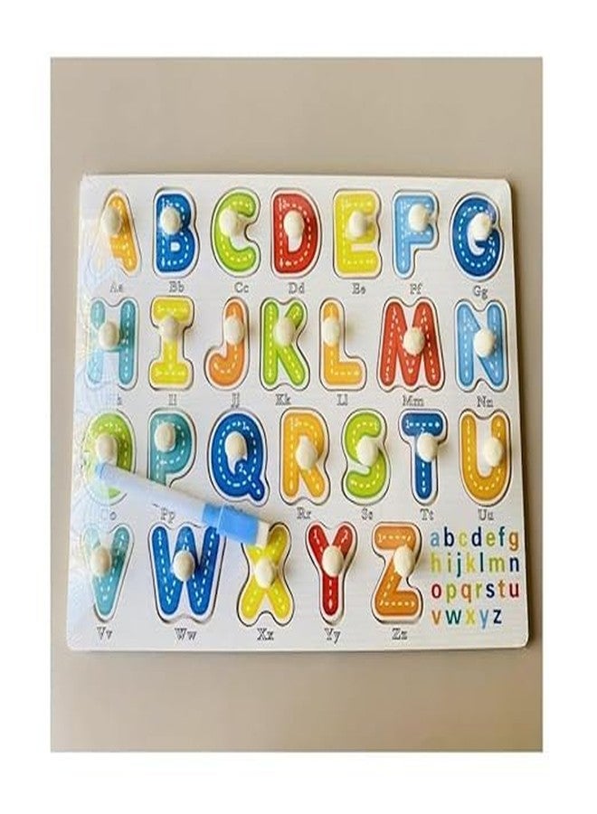 NEKSTY Wooden Uppercase Alphabet Pegged Knob Toy with Sketch Board and Pen - Image 3